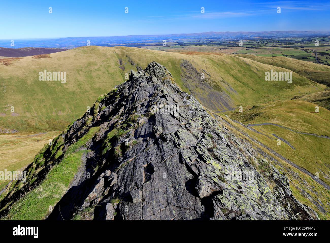 View of Sharp Edge, Blencathra fell, Lake District National Park ...