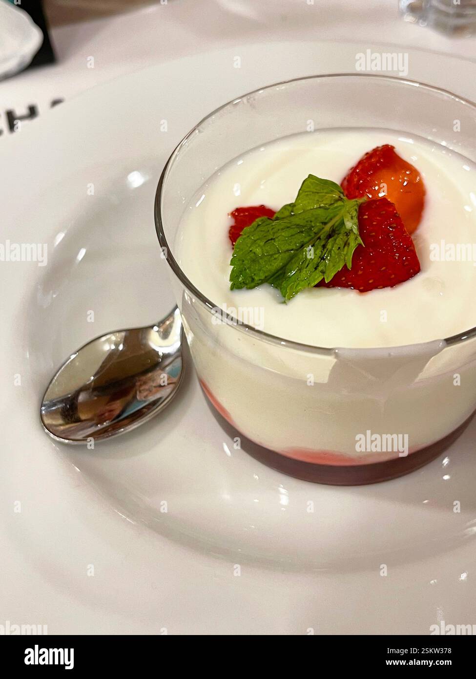 Creamy dessert. - Smartphone Captured Stock Image