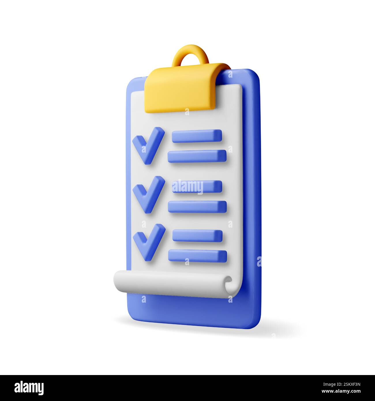 3D paper clipboard holder with checklist symbol Stock Vector Image ...