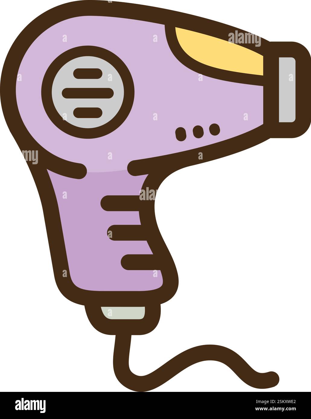 Hairdryer vector doodle illustration and graphic. Part of home appliance category. Stock Vector