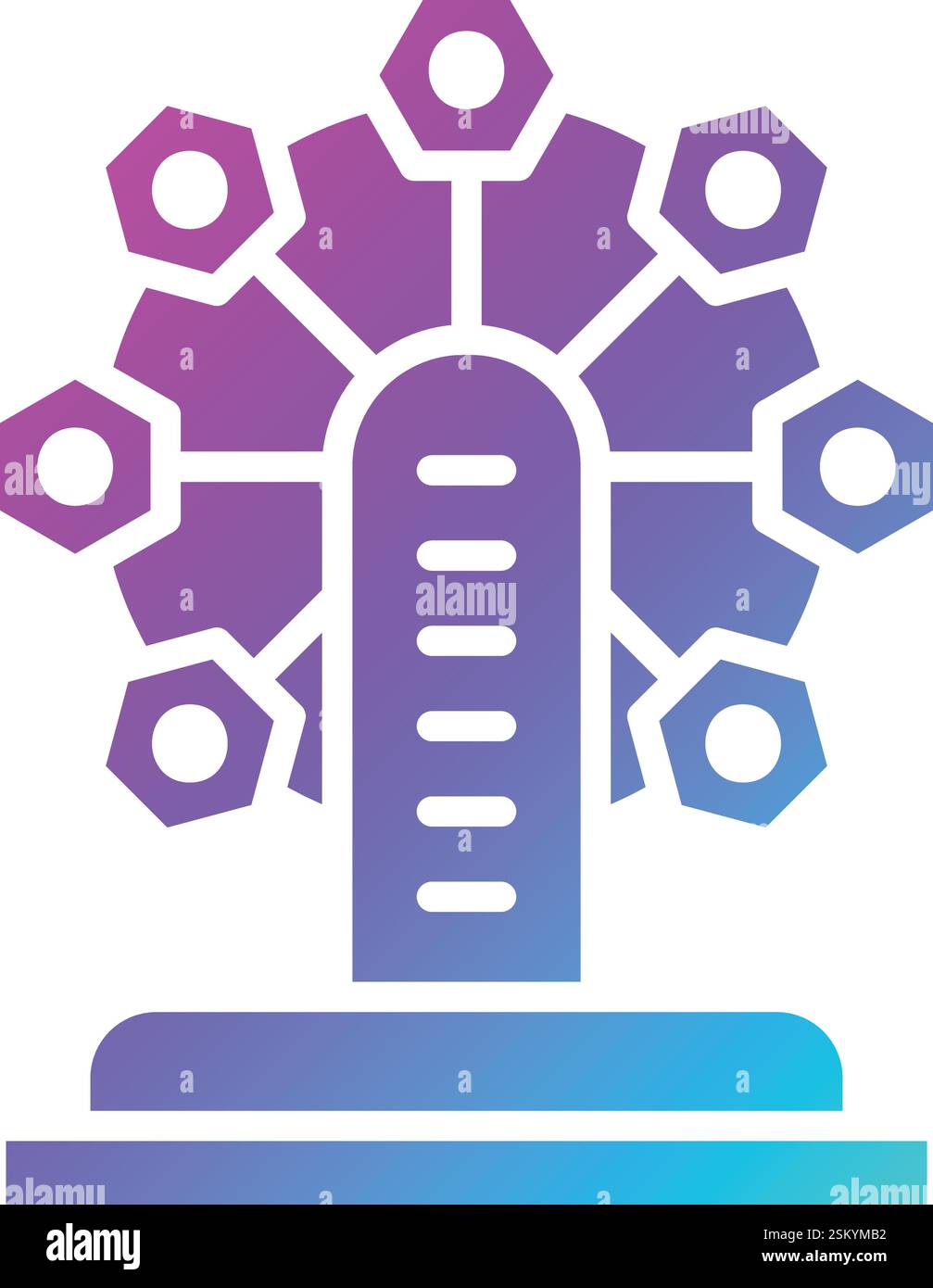 Ferris Wheel Vector Icon Design Illustration Stock Vector