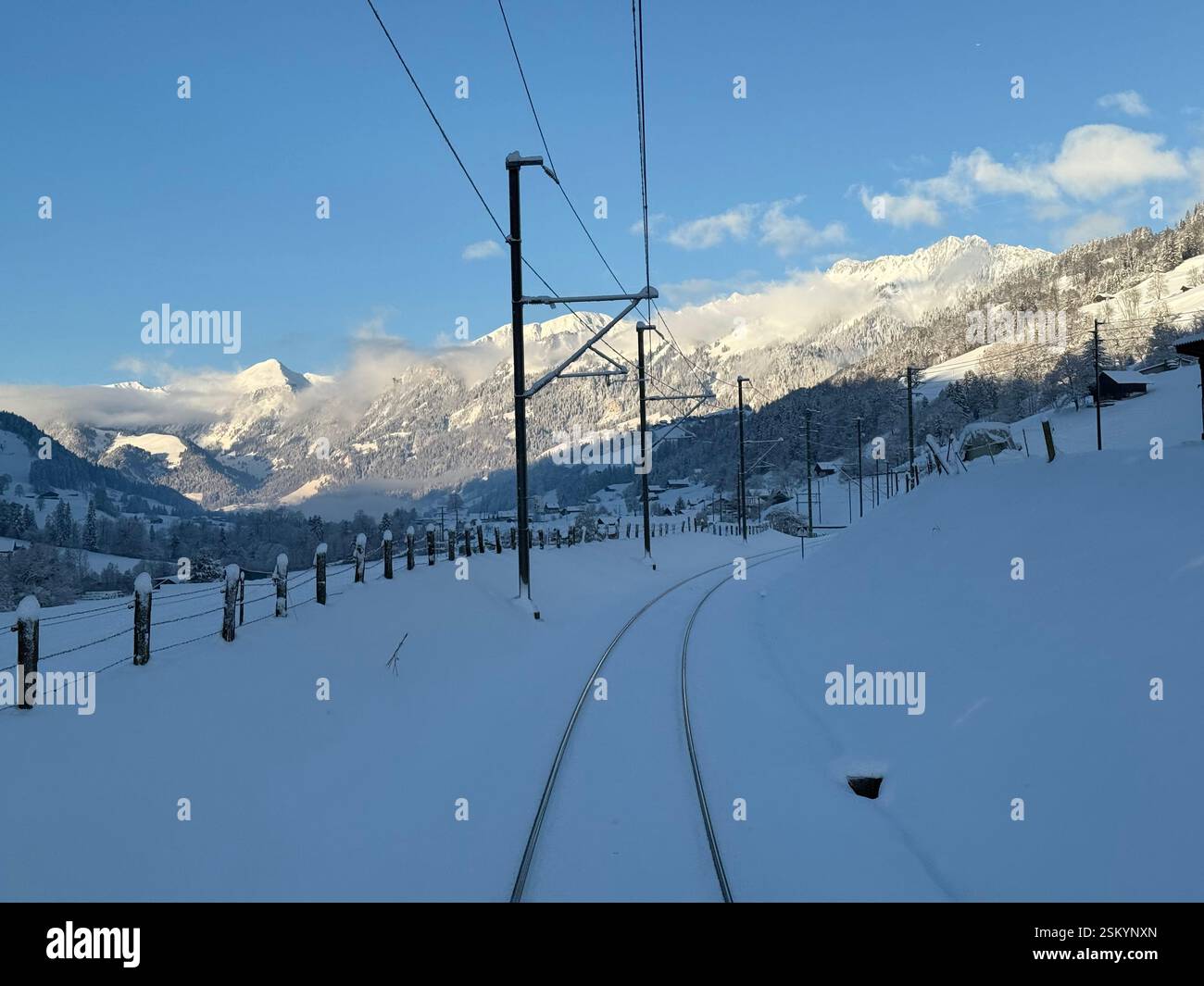 Railway line in winter - Smartphone Captured Stock Image