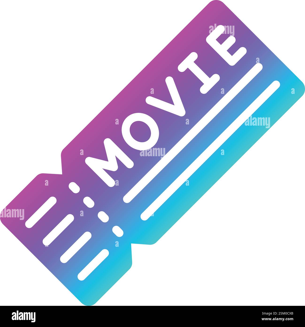Movie Ticket Vector Icon Design Illustration Stock Vector