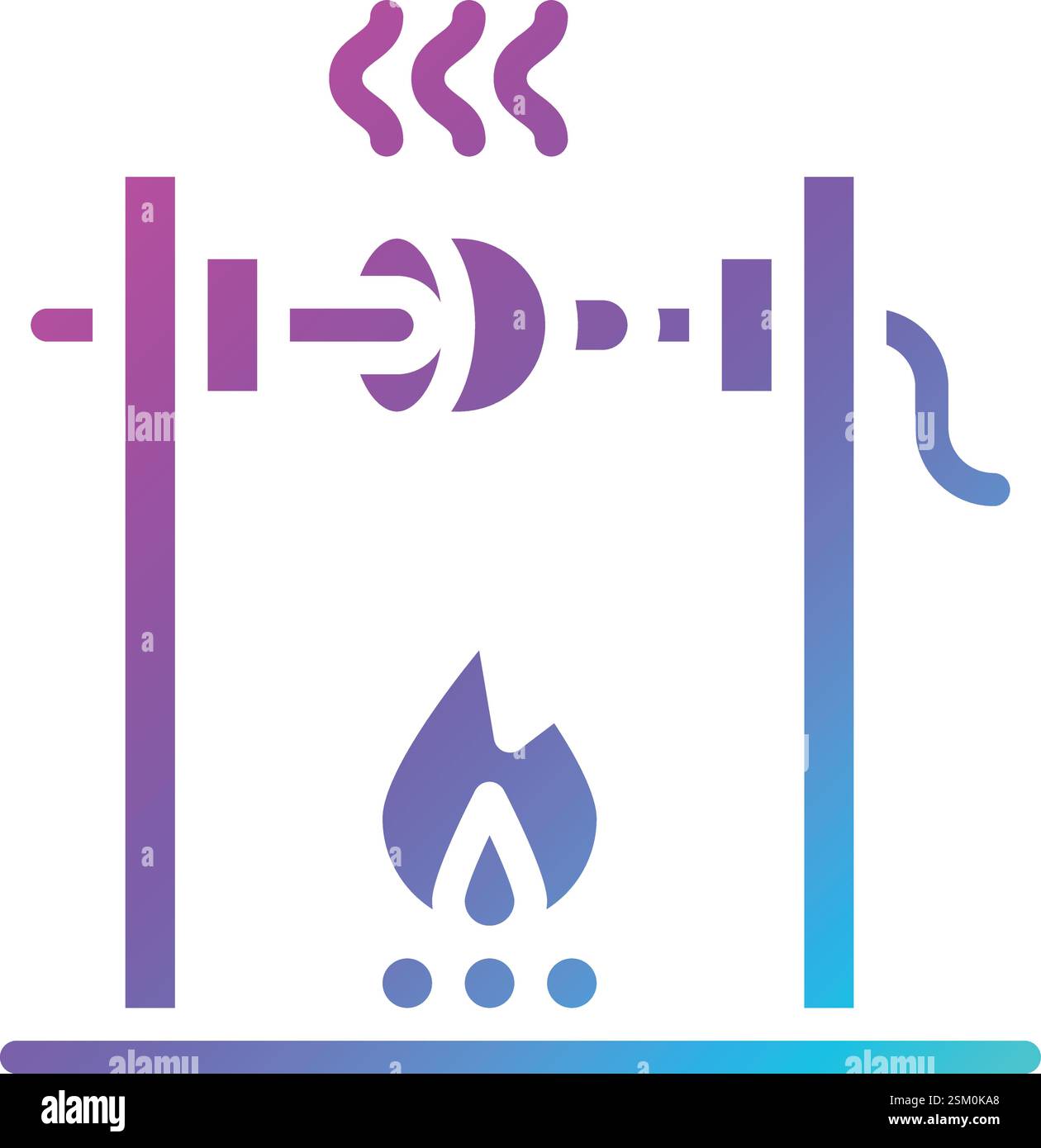 Medieval fire roasting Vector Icon Design Illustration Stock Vector