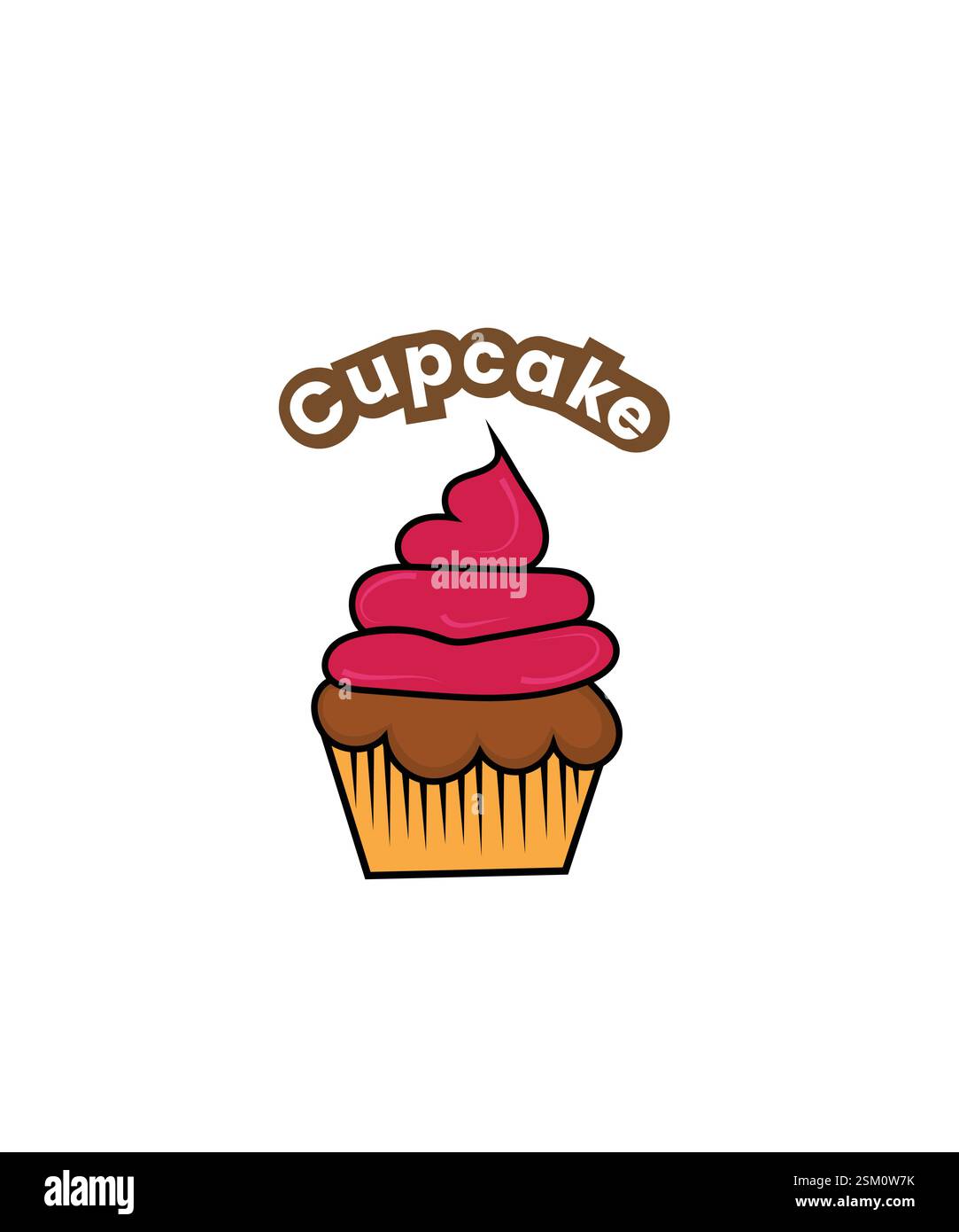 Strawberry cake logo vector, Cupcake logo design, Pastry Logo Stock Vector