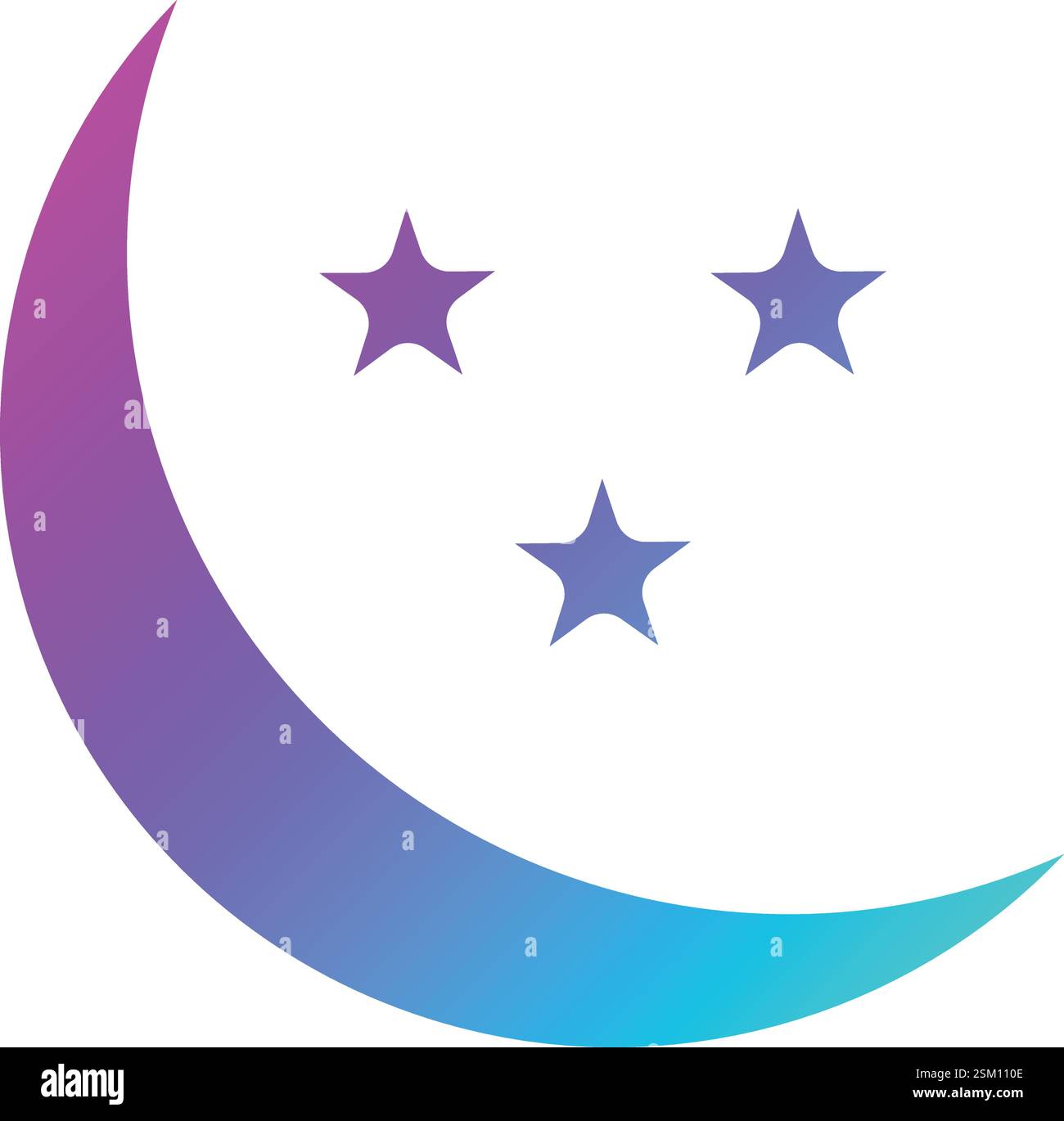 Moon And Star Vector Icon Design Illustration Stock Vector
