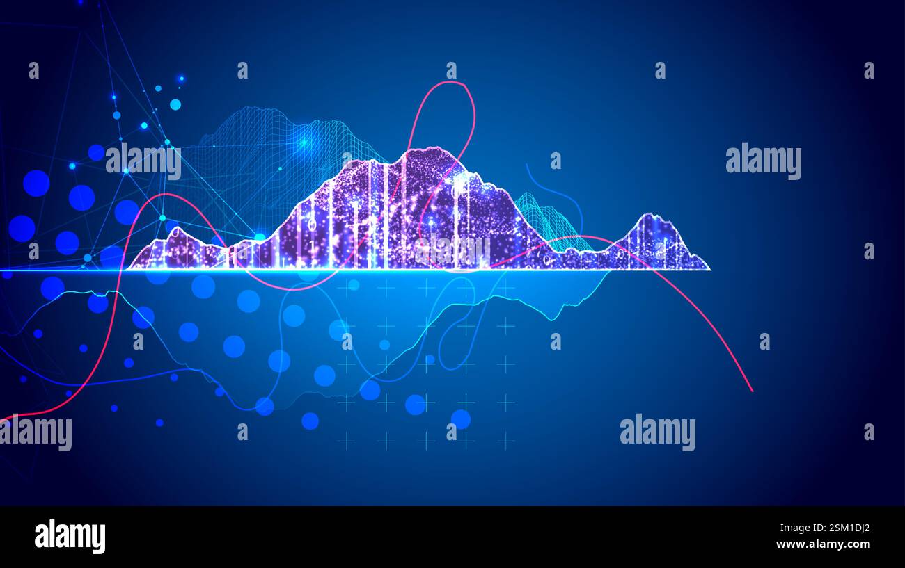 Big Data. Abstract digital futuristic vector illustration on technology background. Data mining and management concept. Stock Vector