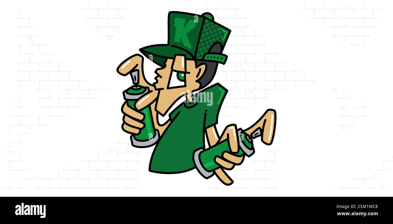 Cartoon Old School Graffity Style Hip Hop Character Design Of Graffiti  Writer Vector Illustration Stock Vector Image \u0026 Art - Alamy, image size:1300x740