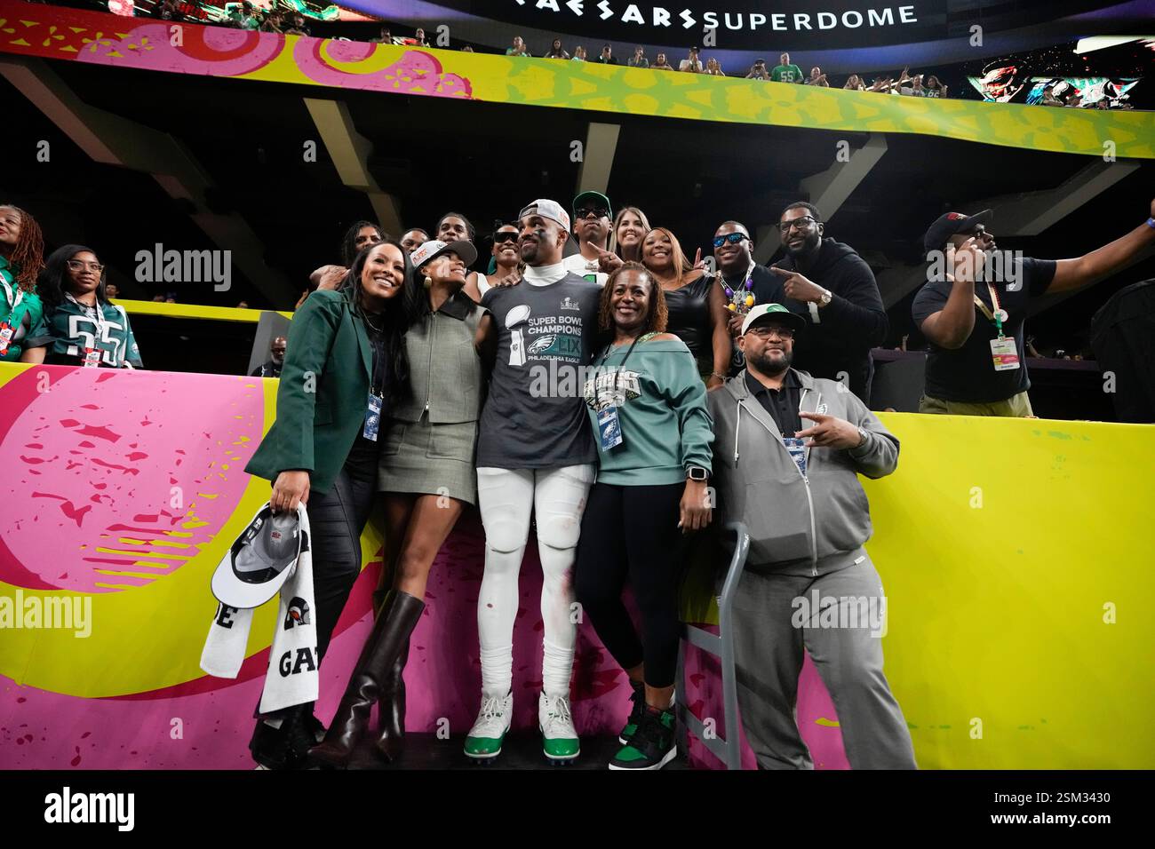 Philadelphia Eagles quarterback Jalen Hurts celebrates with family ...