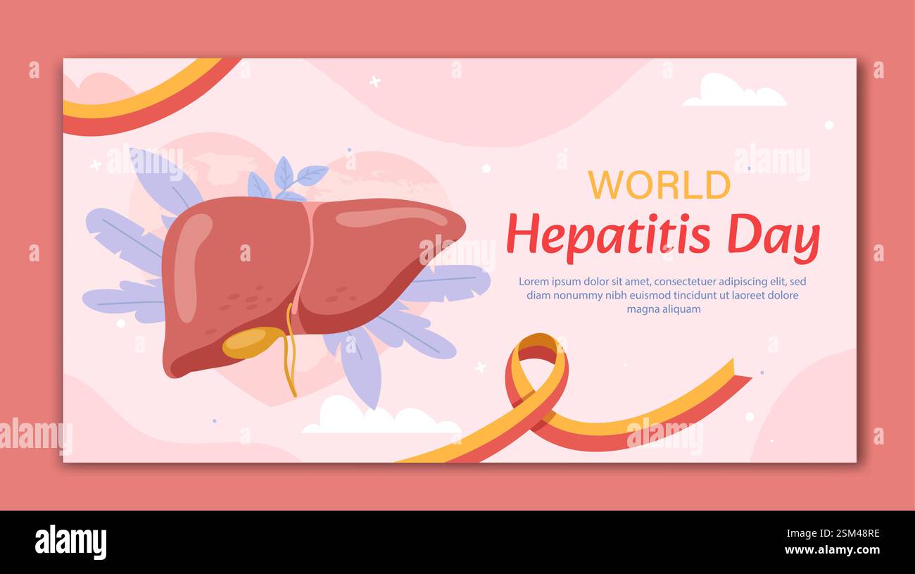 World Hepatitis Day awareness banner with liver illustration Stock ...