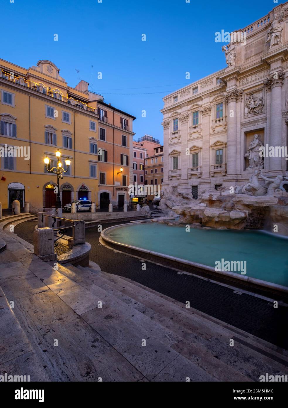 Trevi fountain. Empty Trevi fountain. Rome,
