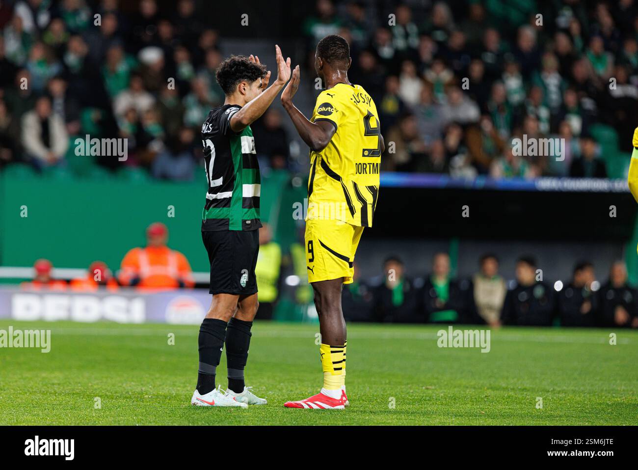 Joao Simoes and Serhou Guirassy seen during UEFA Champions League game ...