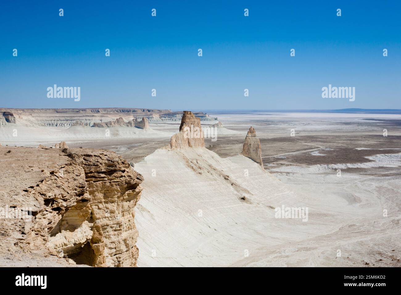 Stunning Mangystau landscape, Kazakhstan. Rock pinnacles view, Bozzhira ...
