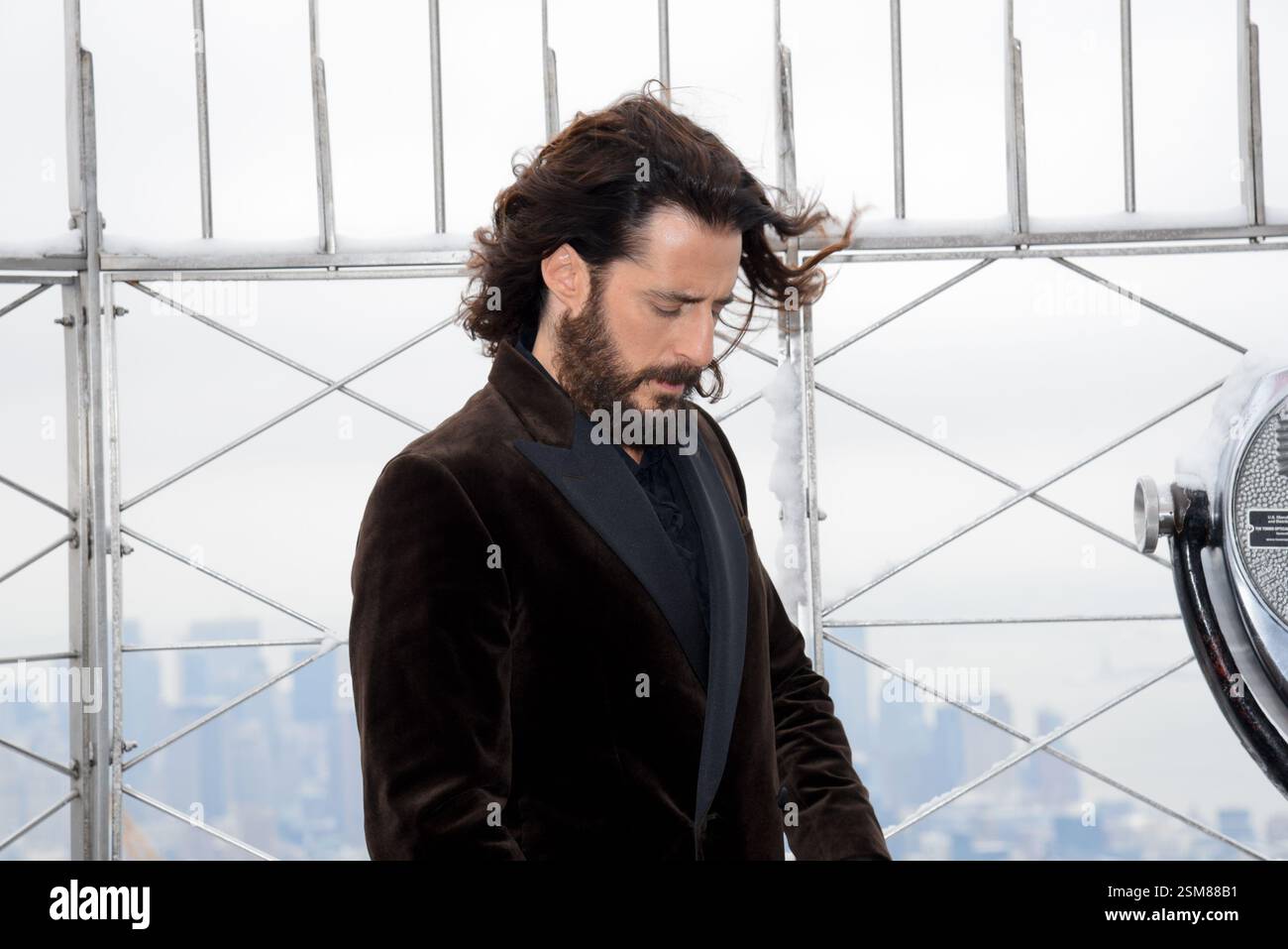 Joseph Roumie New York, USA. 12th Feb, 2025. Jonathan Roumie visits the Empire State ...