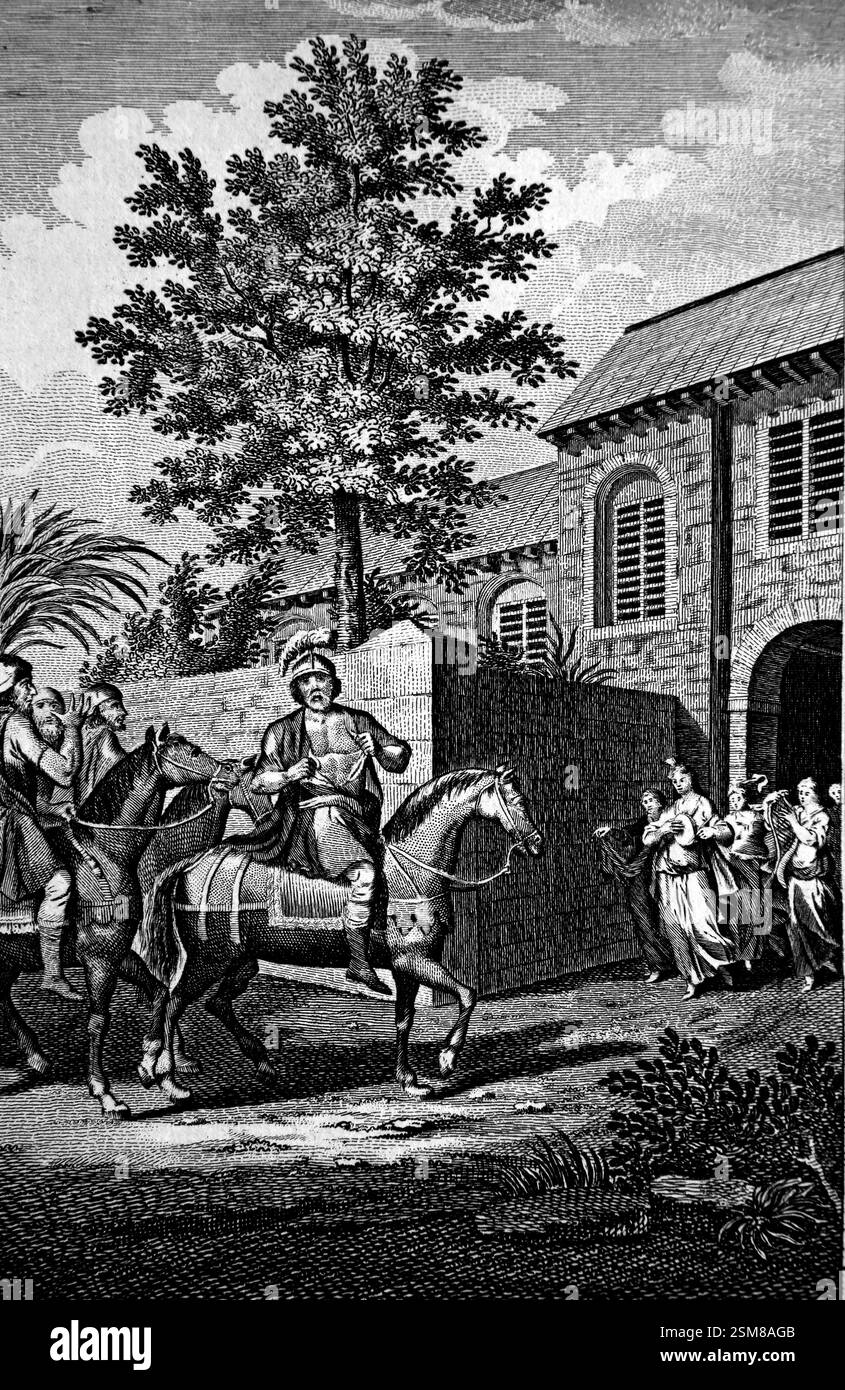 Copper-plate Engraving of Jephthah renting his clothes for having made ...