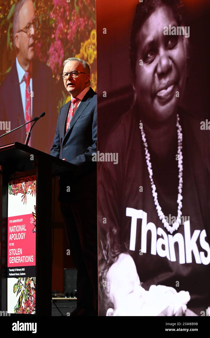Canberra, Australia. 13th Feb, 2025. Australian Prime Minister Anthony