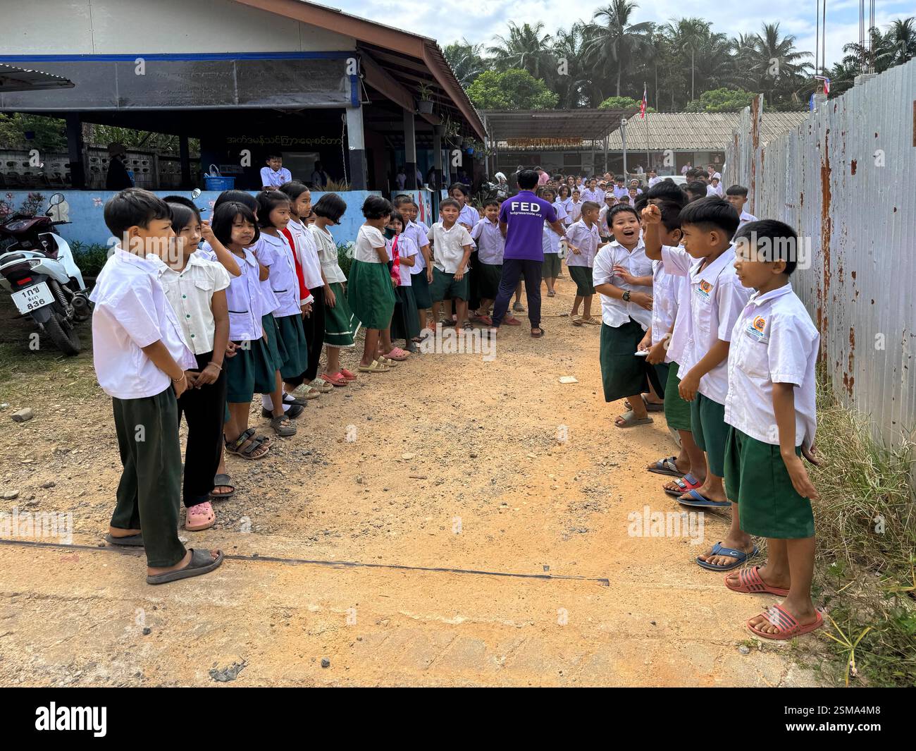 Burmese immigrant children at Andaman Center for Migrant Education - Kuraburi, Thailand Stock Photo