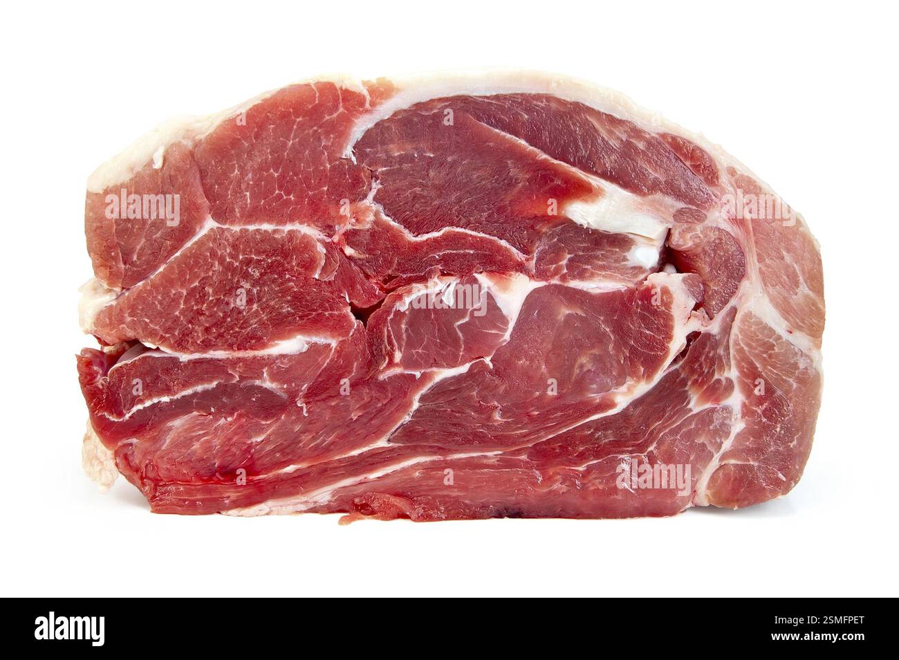 A piece of pork isolated on white background Stock Photo - Alamy