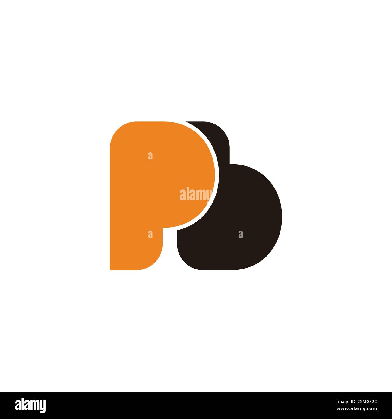 letters pb simple shadow cute simple logo vector Stock Vector