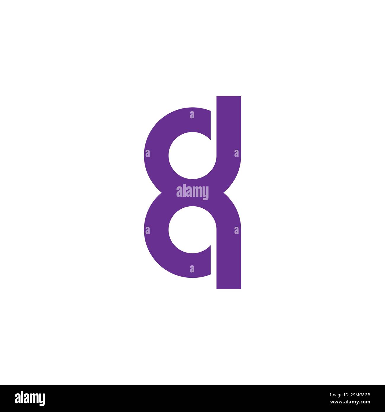 letter qd circles connect linked geometric logo vector Stock Vector