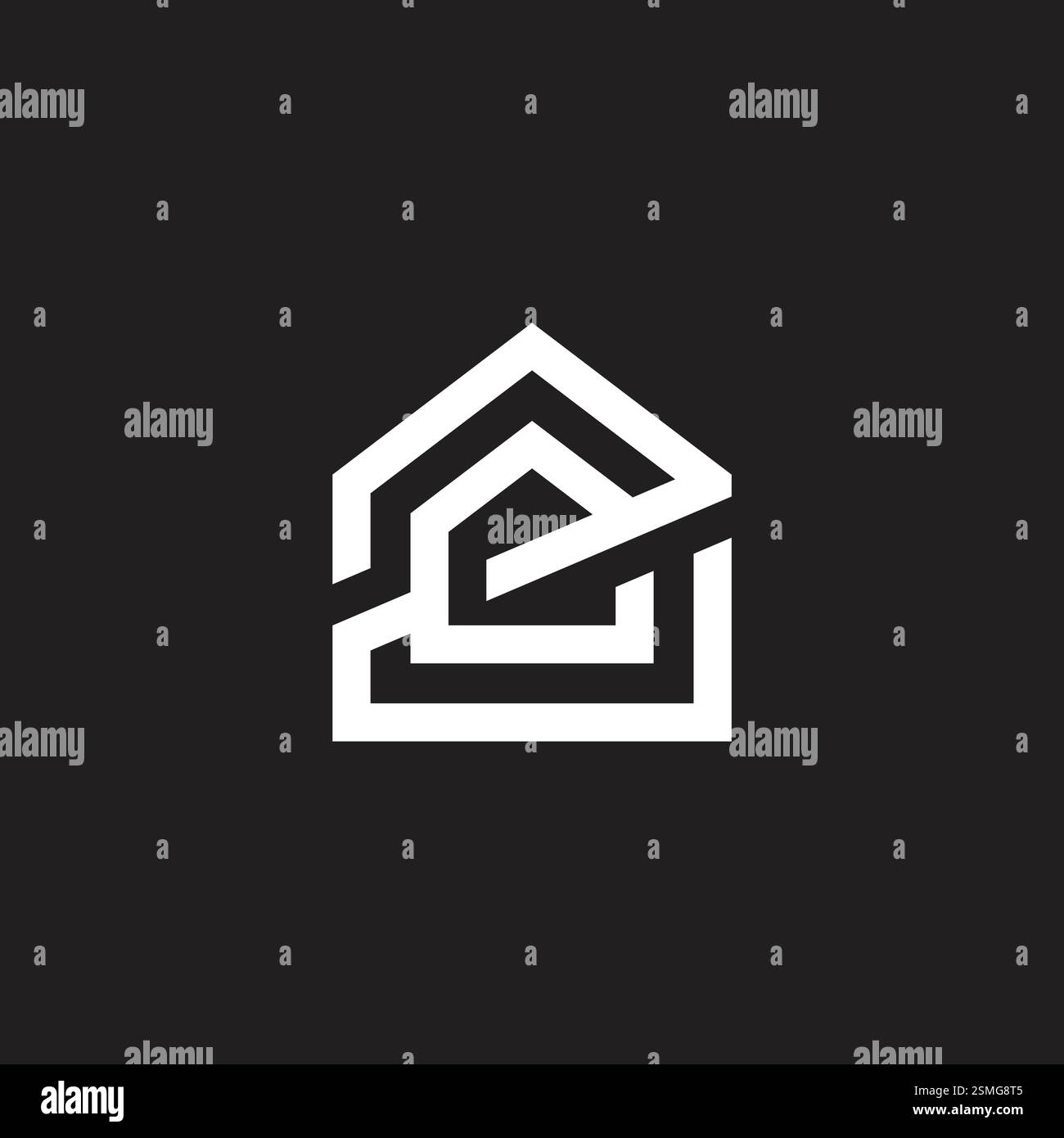 letters ze simple emblem overlap house logo vector Stock Vector