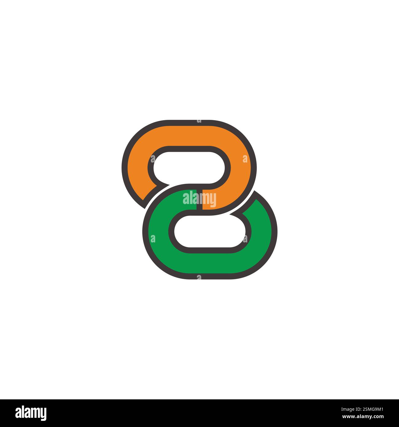 number 28 colorful simple geometric chain logo vector Stock Vector
