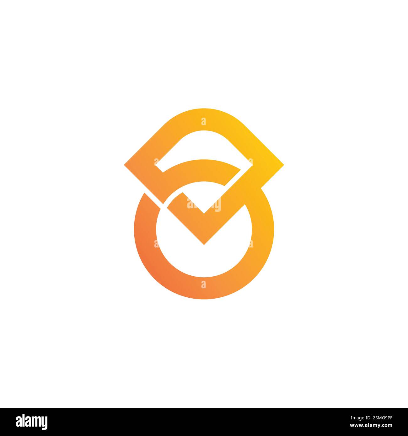 golden diamond linked ring abstract gradient logo vector Stock Vector
