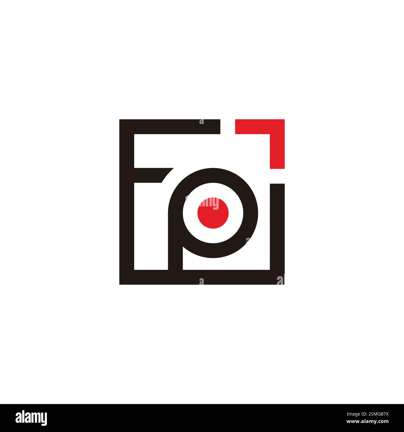 letters fp dot squares arrow simple geometric logo vector Stock Vector