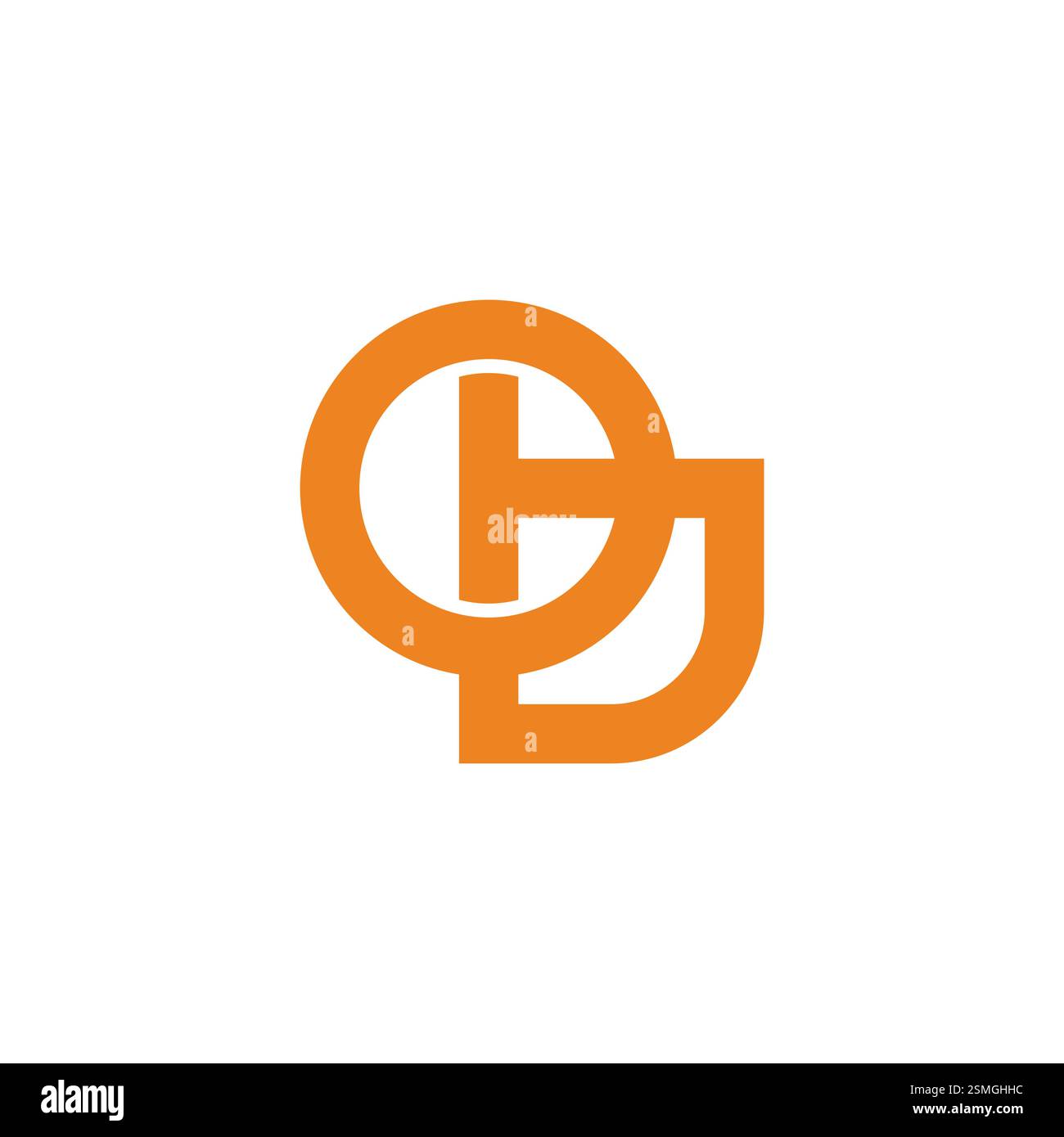 letters ob simple geometric linked logo vector Stock Vector