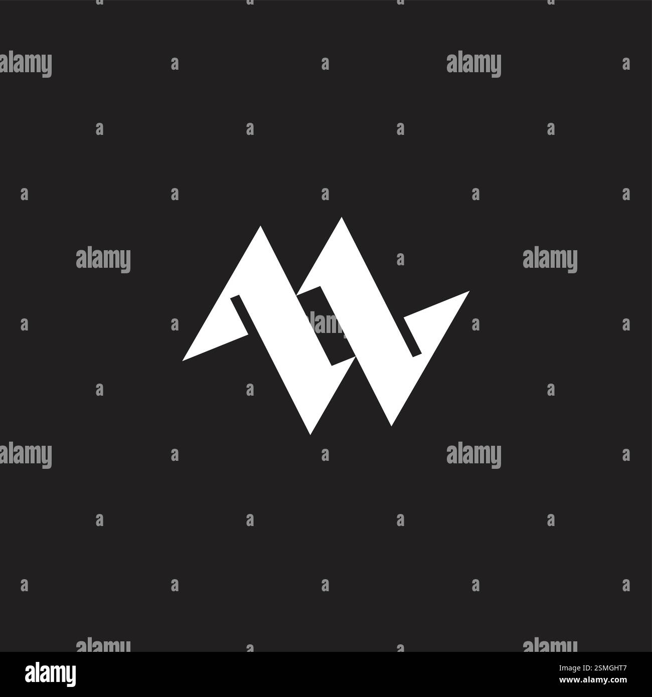 letters mn stripes linked sharp shape geometric logo vector Stock Vector