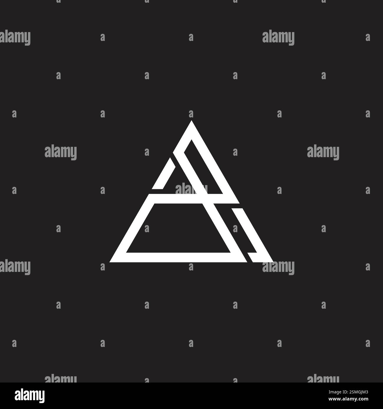 letters da abstract triangles geometric logo vector Stock Vector