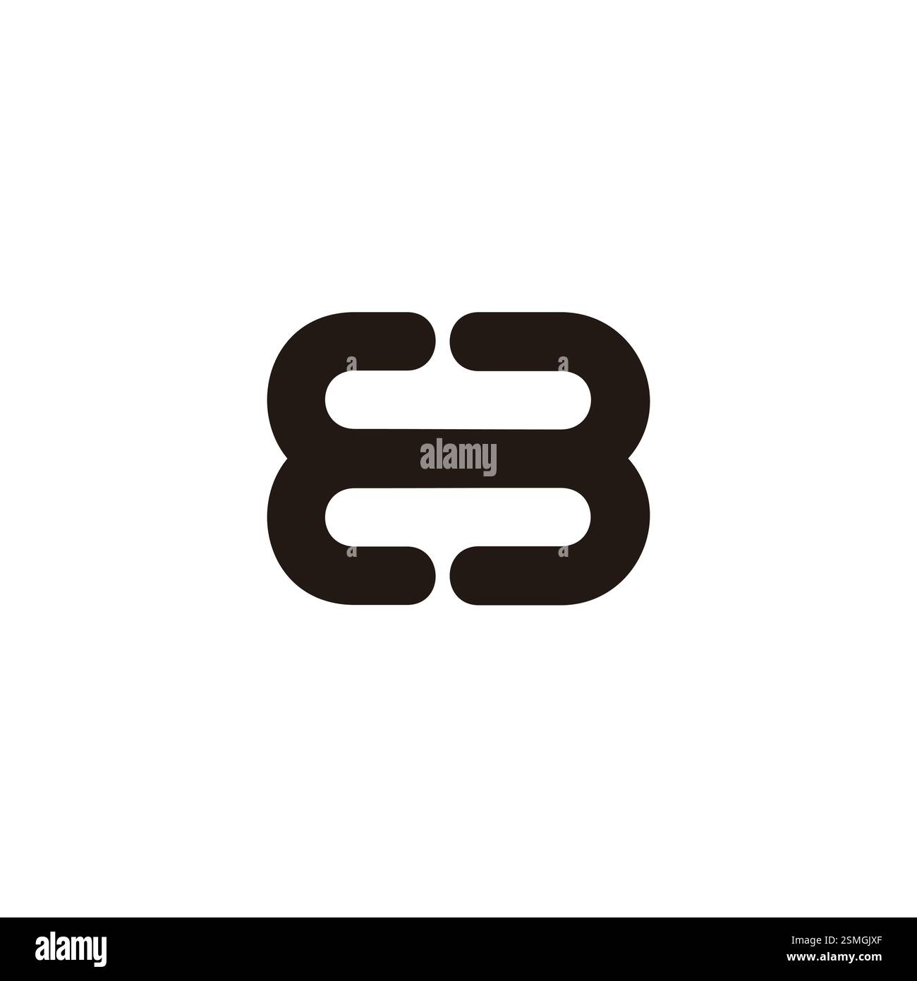 letter eb linked curves loop motion simple logo vector Stock Vector