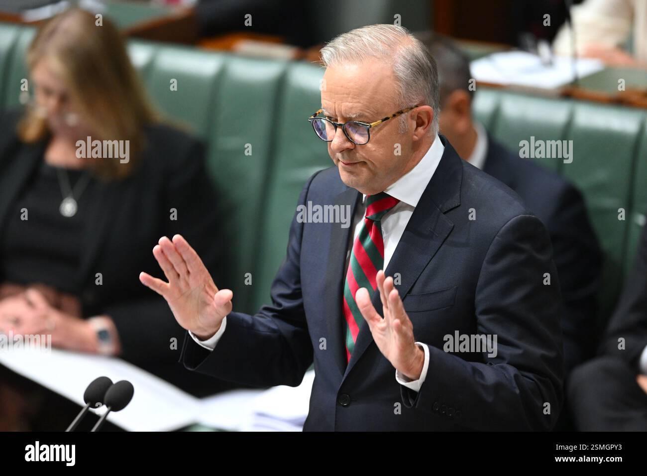 Canberra, Australia. 13th Feb, 2025. Australian Prime Minister Anthony