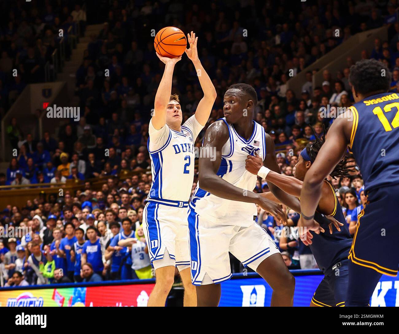 February 12, 2025 Duke guard Cooper Flagg (2) shoots 3 point shot