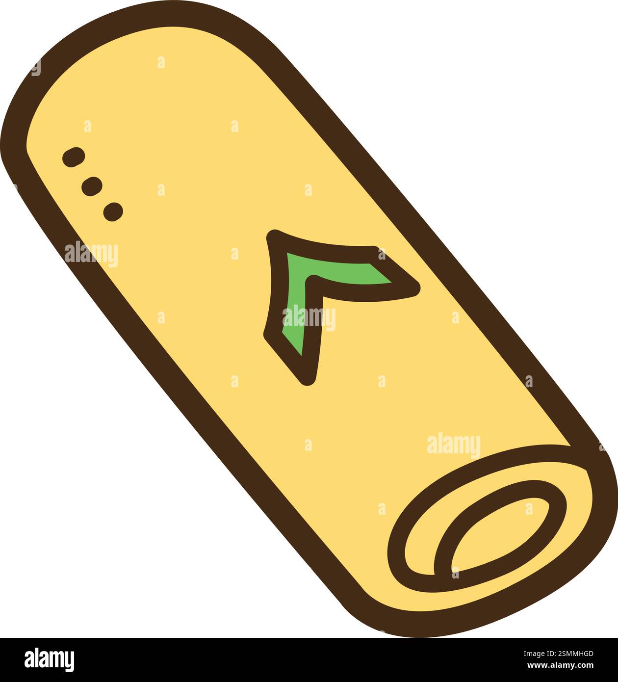 Dadar gulung vector doodle illustration and graphic. Part of indonesian snacks category. Stock Vector