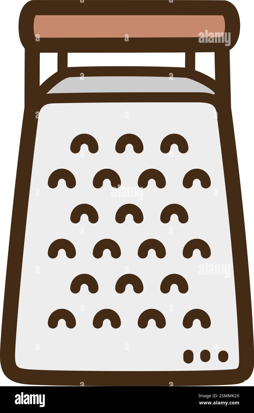 Grater vector doodle illustration and graphic. Part of kitchen and cooking category. Stock Vector