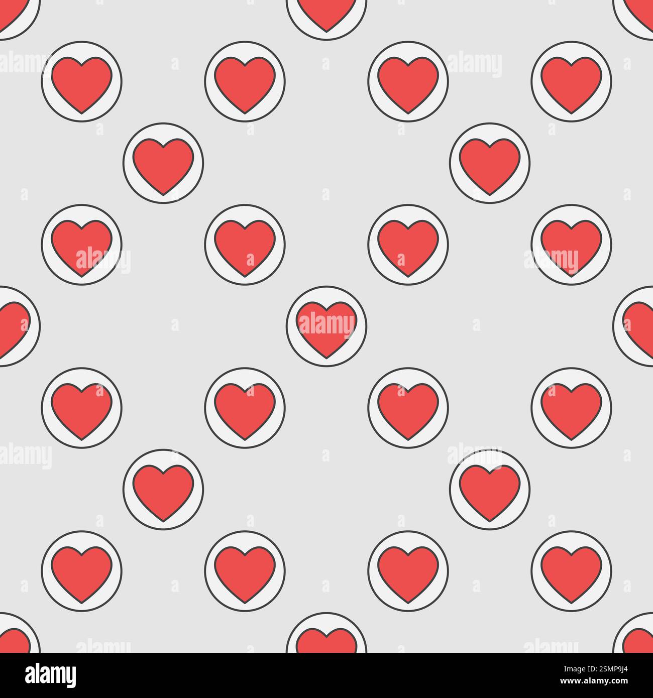 Hearts Suit vector concept round colored seamless pattern or background Stock Vector