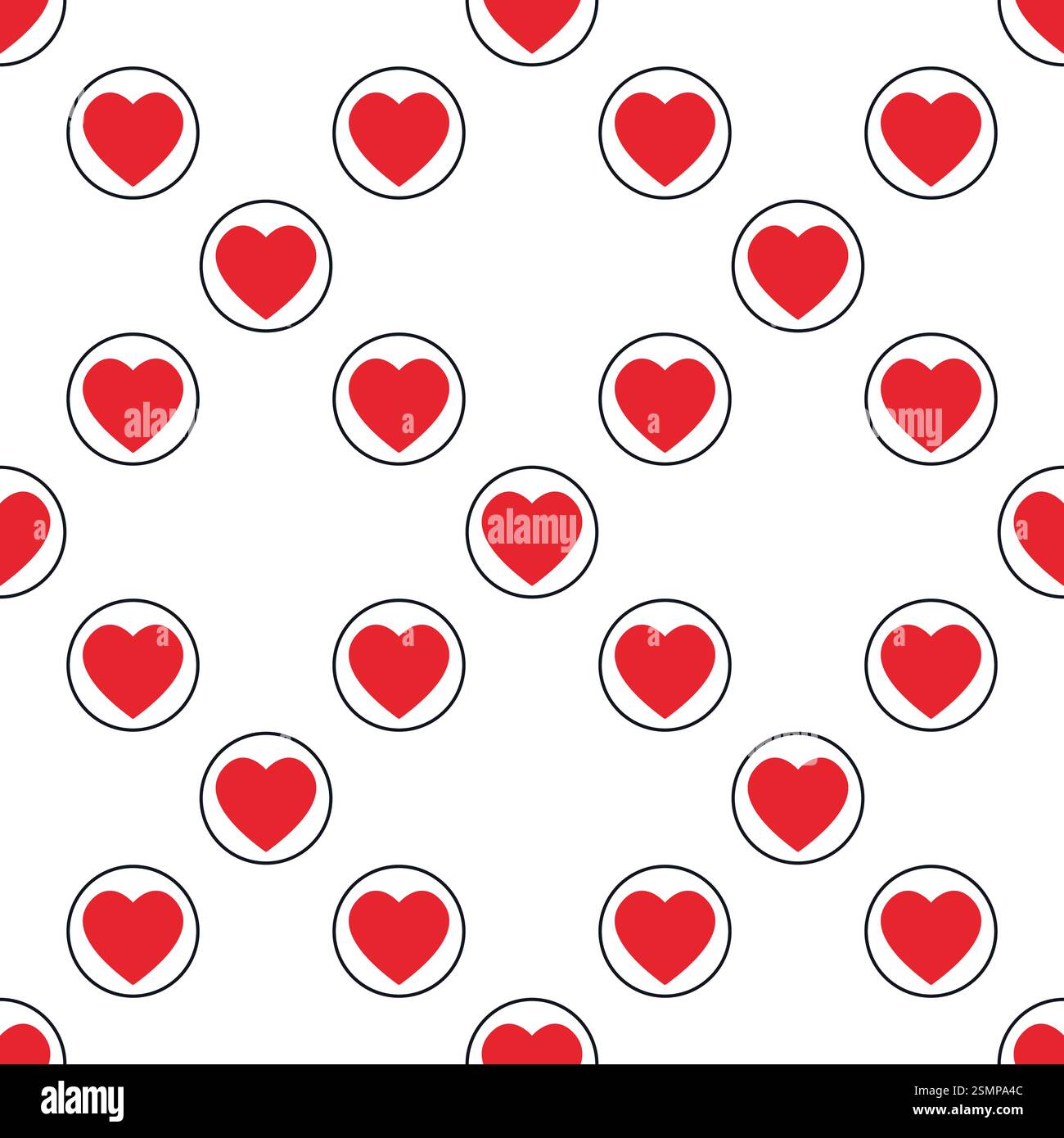Hearts Playing Card Suit vector concept round solid seamless pattern or background Stock Vector