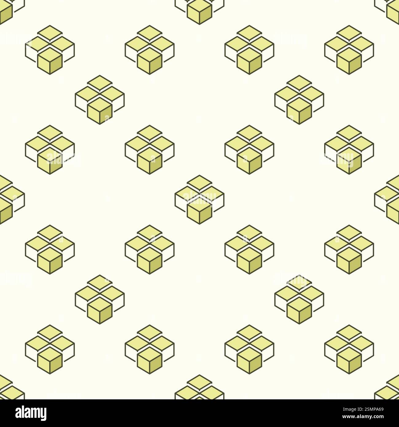 Block Chain vector concept creative seamless pattern - Cryptocurrency abstract blue background Stock Vector