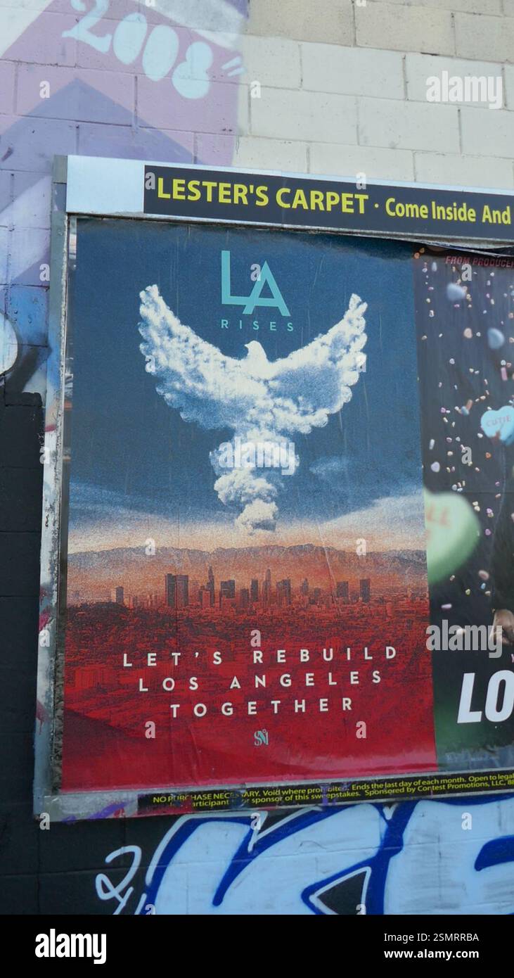 Los Angeles, California, USA 10th February 2025 LA Rising Poster on
