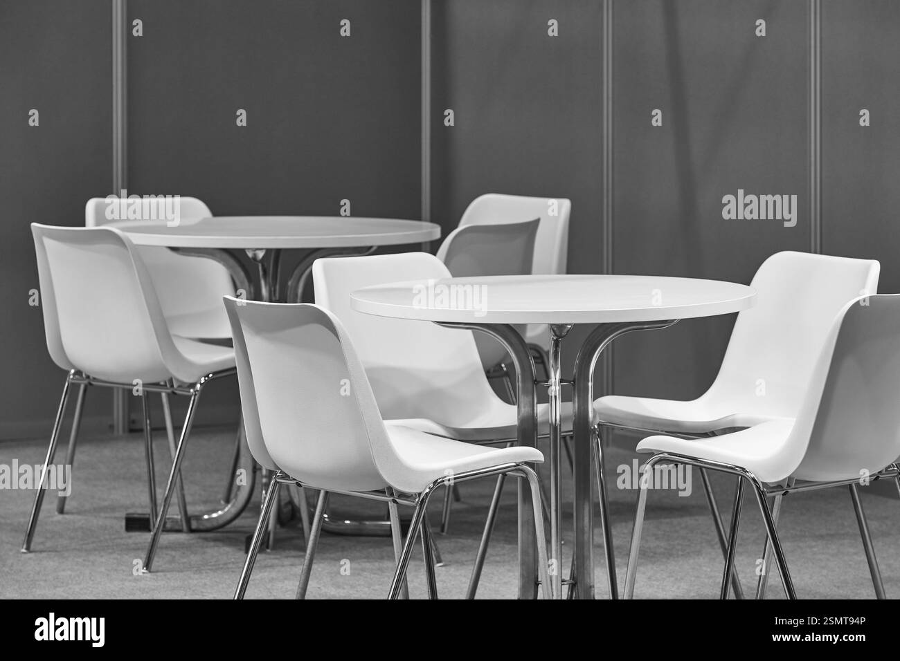 Interior view room chairs Black and White Stock Photos & Images - Alamy