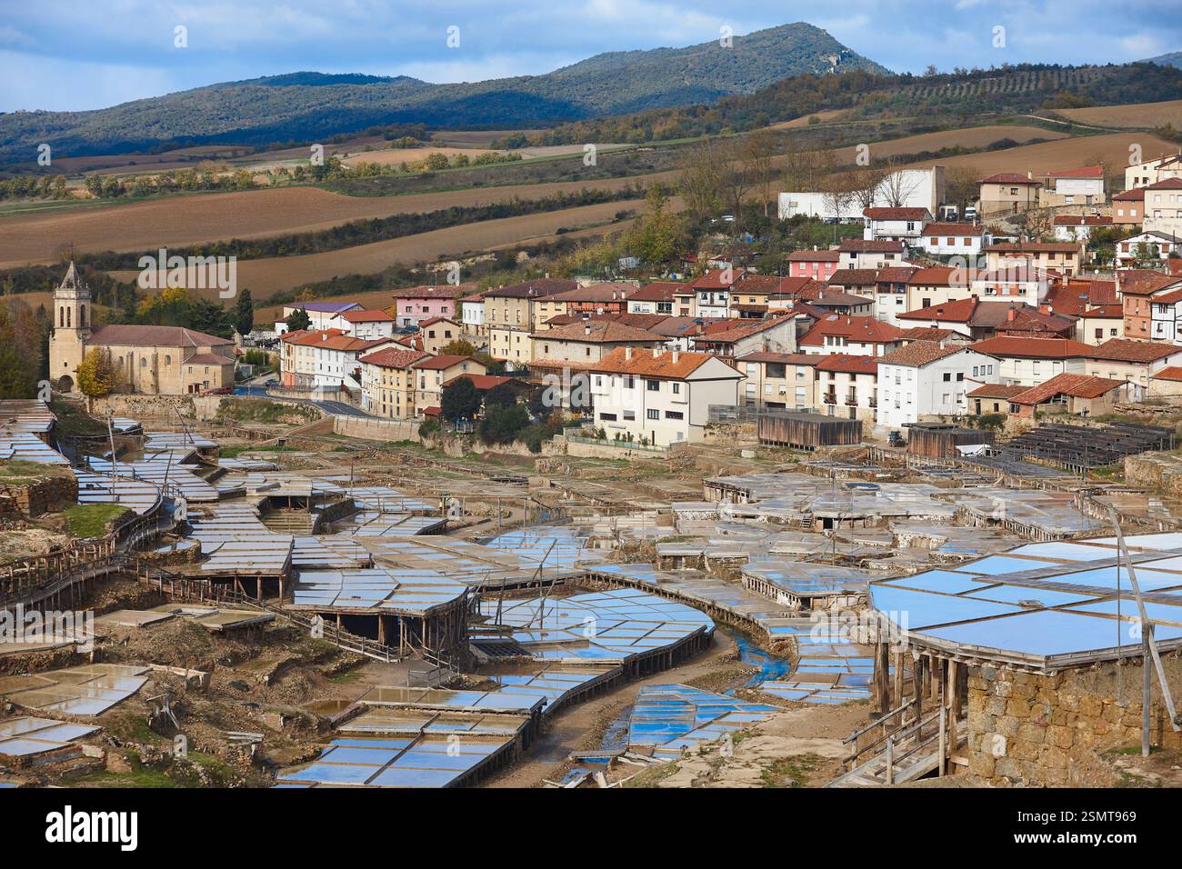 Antique salt flats in Basque Country. Salinas de Anana. Spain Stock ...