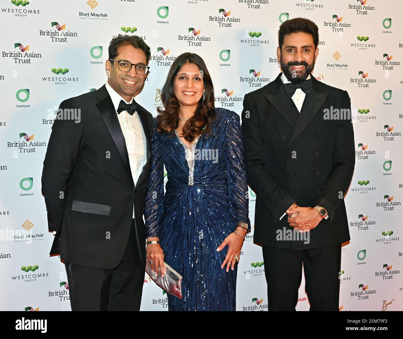 LONDON, UK. 12th Feb, 2025. Abhishek Bachchan (R) at the British Asian Trust Annual Gala Dinner, London, UK. (Photo by 李世惠/See Li/Picture Capital) Credit: See Li/Picture Capital/Alamy Live News Stock Photo