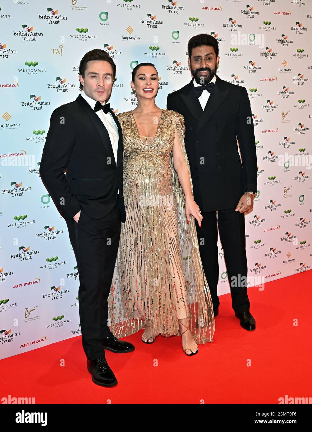 LONDON, UK. 12th Feb, 2025. Ed Westwick, Amy Jackson, Abhishek Bachchan at the British Asian Trust Annual Gala Dinner, London, UK. (Photo by 李世惠/See Li/Picture Capital) Credit: See Li/Picture Capital/Alamy Live News Stock Photo
