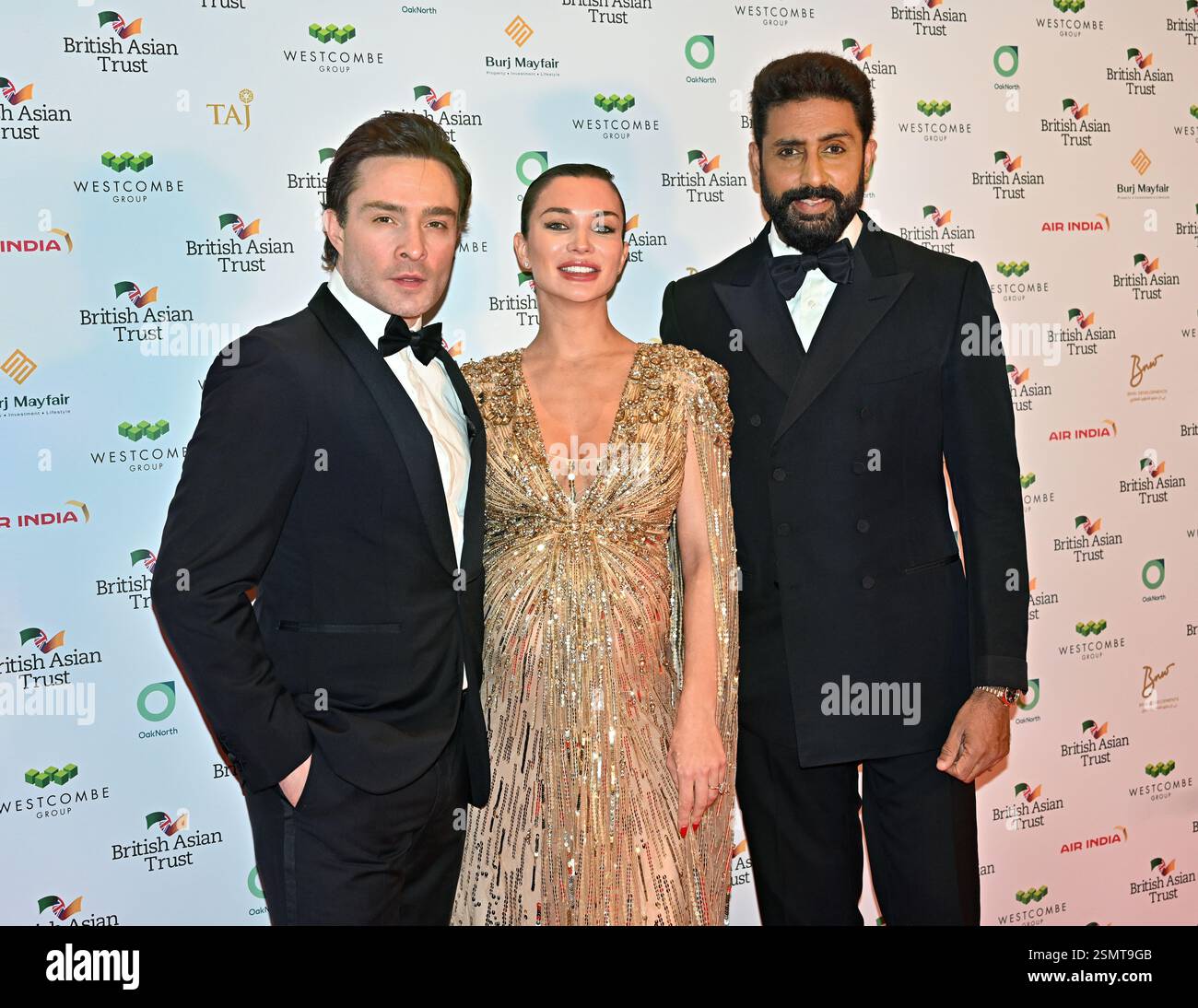 LONDON, UK. 12th Feb, 2025. Ed Westwick, Amy Jackson, Abhishek Bachchan at the British Asian Trust Annual Gala Dinner, London, UK. (Photo by 李世惠/See Li/Picture Capital) Credit: See Li/Picture Capital/Alamy Live News Stock Photo