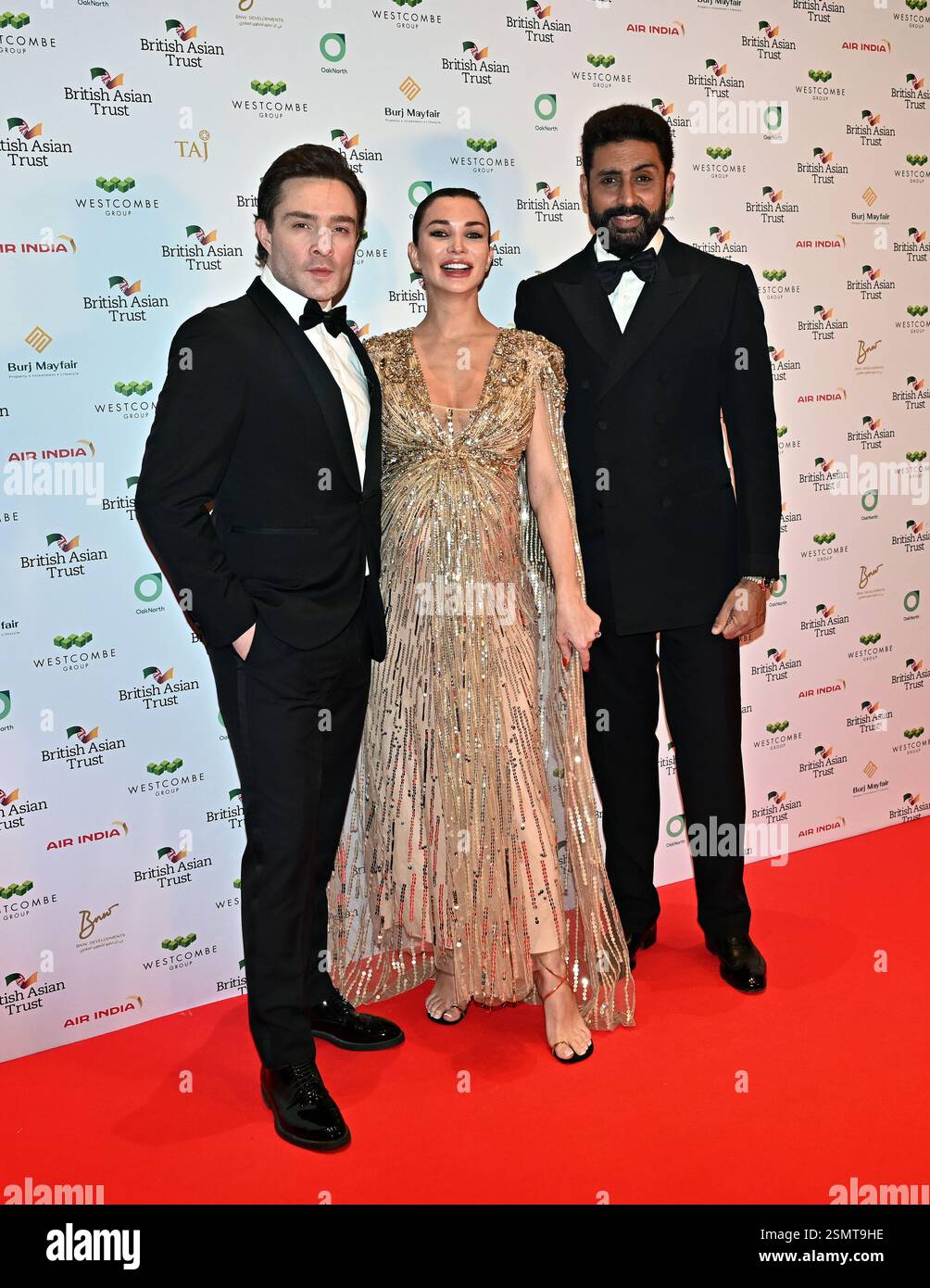 LONDON, UK. 12th Feb, 2025. Ed Westwick, Amy Jackson, Abhishek Bachchan at the British Asian Trust Annual Gala Dinner, London, UK. (Photo by 李世惠/See Li/Picture Capital) Credit: See Li/Picture Capital/Alamy Live News Stock Photo