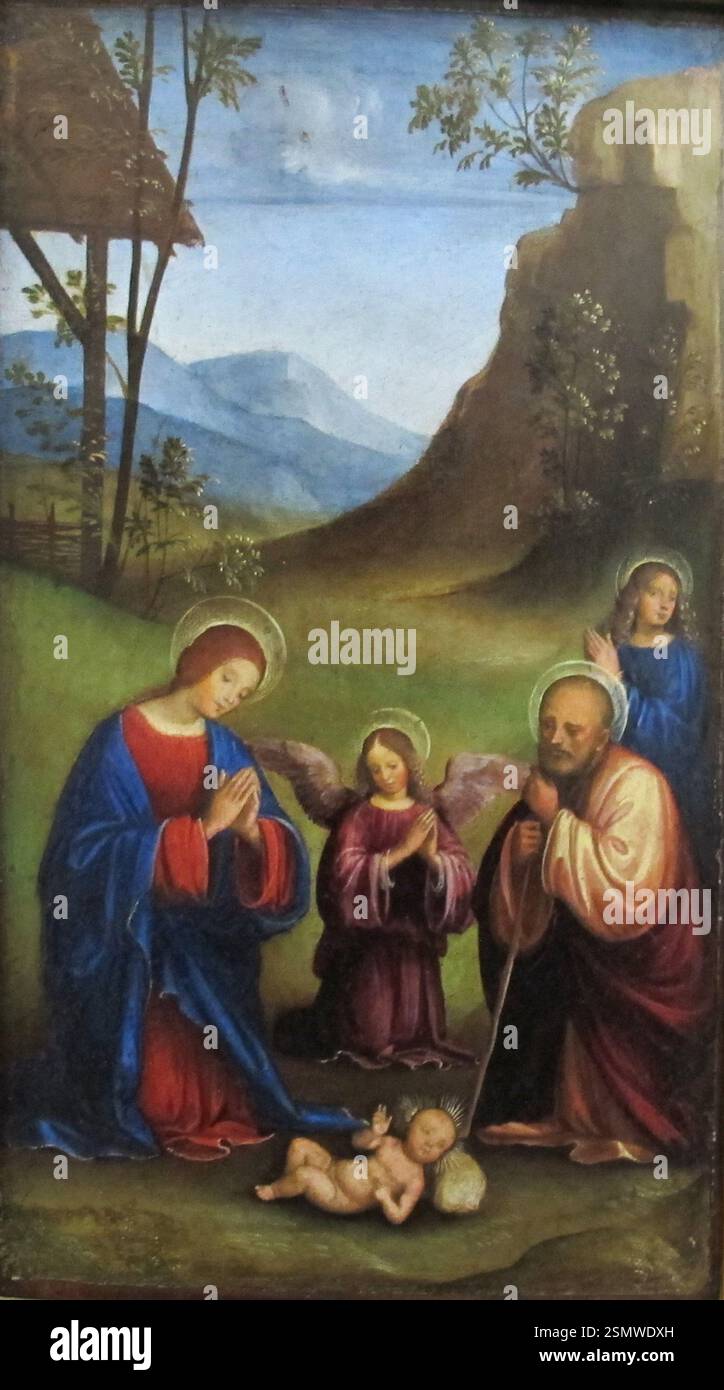 The Adoration of the Child (Francesco Francia, Louvre Stock Photo - Alamy