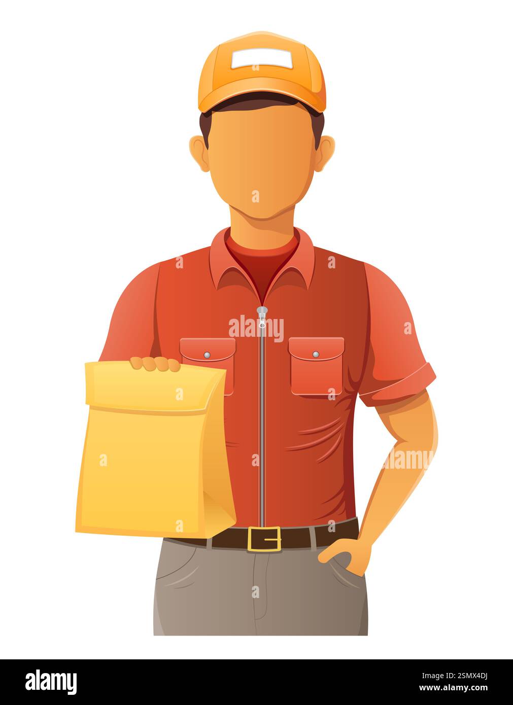 delivery young man courier service vector illustration isolated on ...