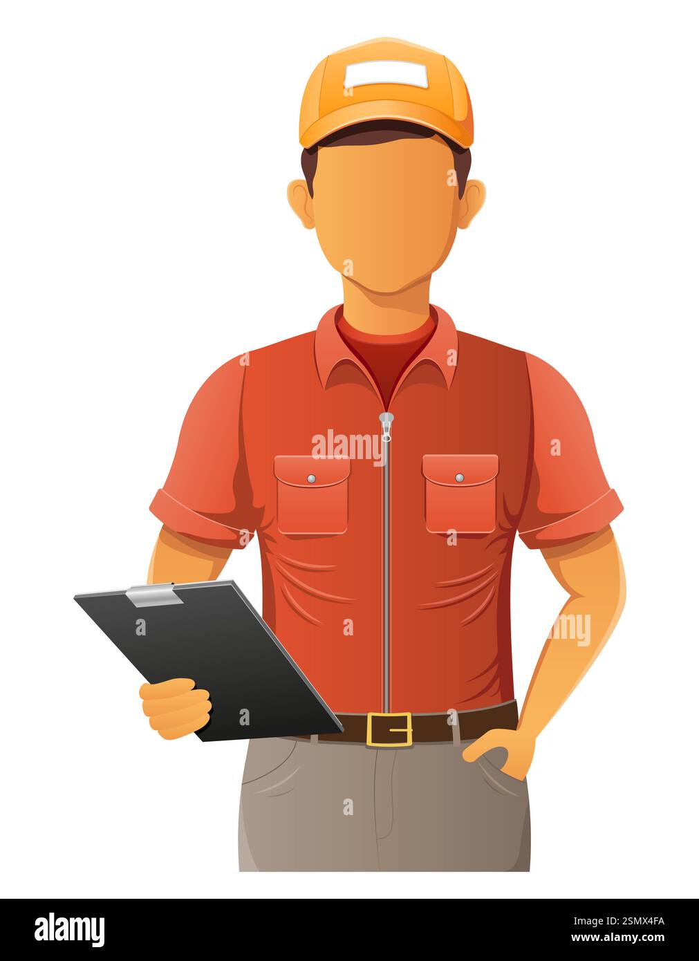 delivery young man courier service vector illustration isolated on ...