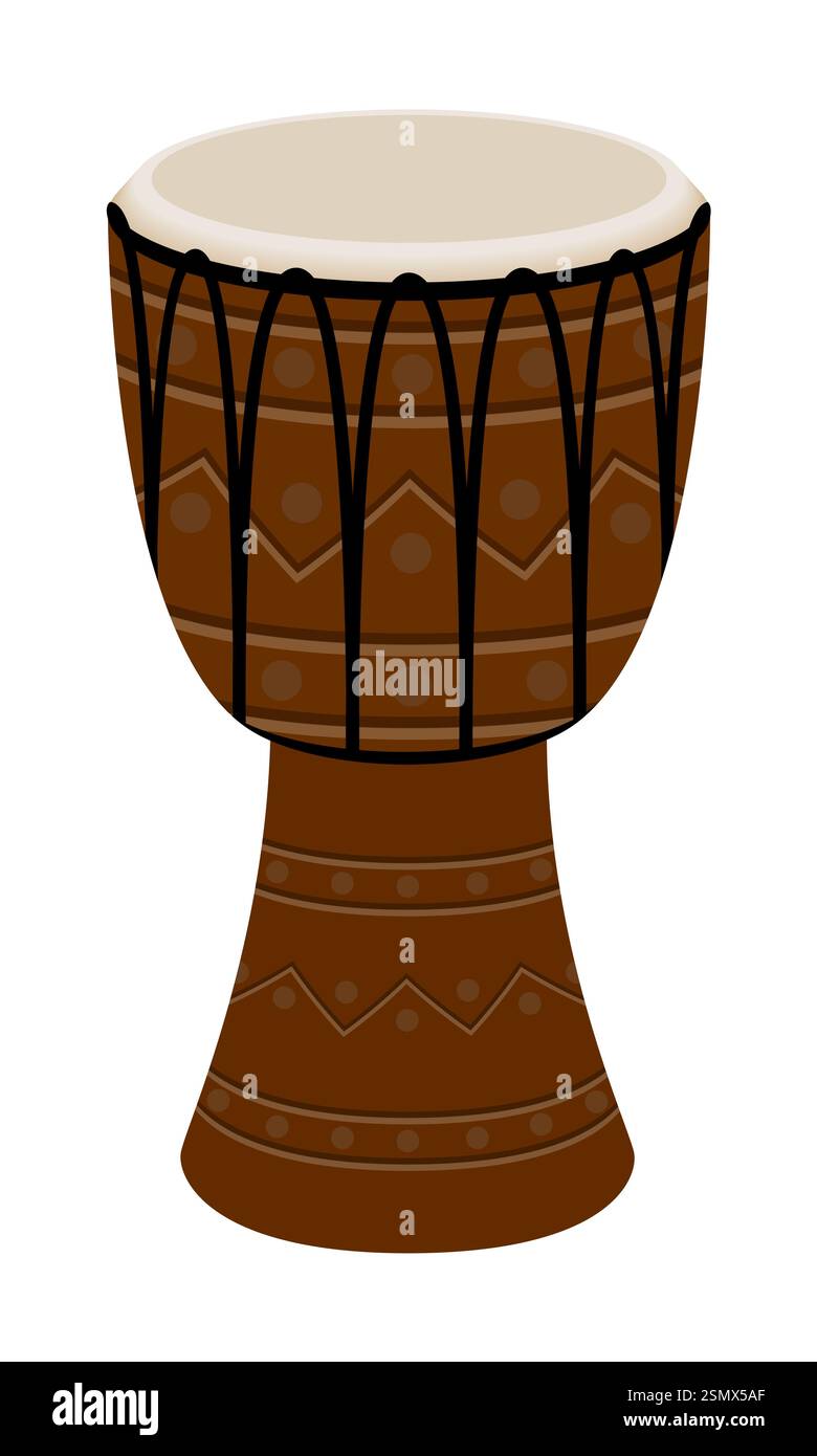 djembe drum musical instrument flat style vector illustration isolated ...